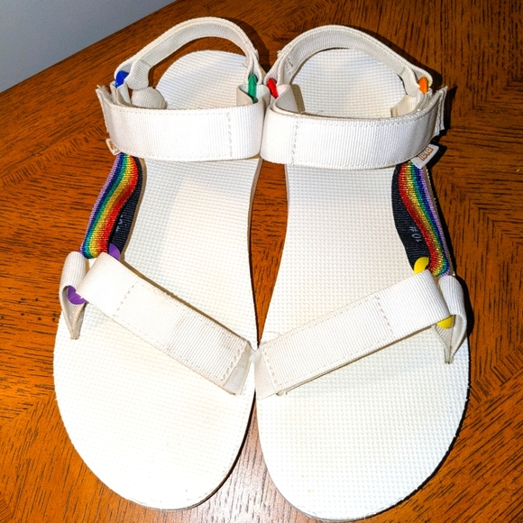Teva Sport Sandal Original Universal Pride Rainbow White Men 10 Women11.5 Unisex - Picture 4 of 11